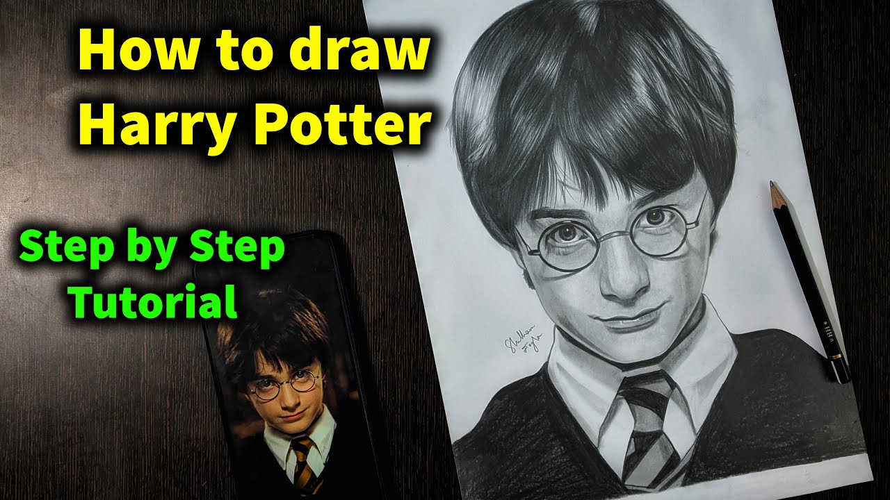 How to Draw Harry Potter Step by Step Sketch tutorial - Part 2 / Pencil Shading, Blending, Hair
