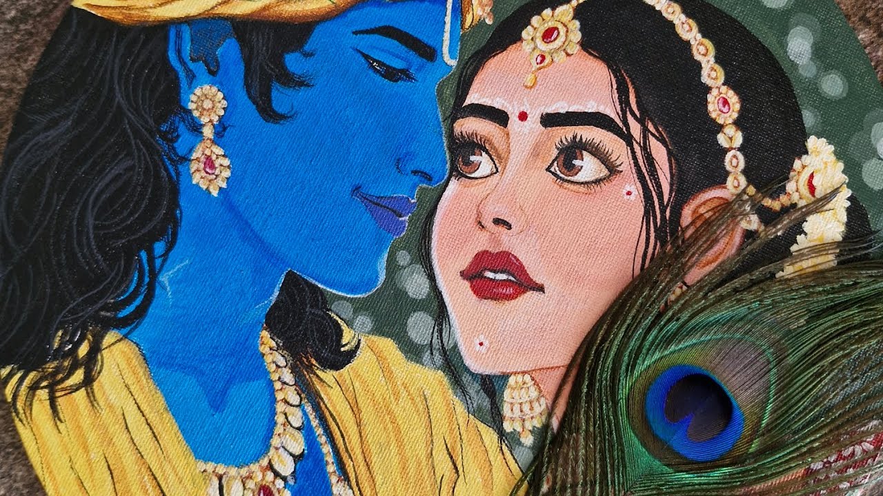 How I paint Radhakrishna 😍✨️ #RadhaKrishna #love 