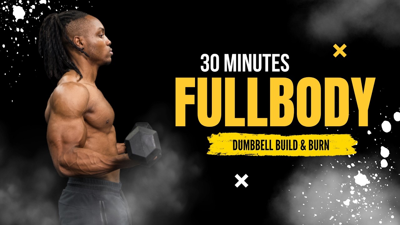 30 Mins Dumbbell FULL BODY & ABS [no bench] | Build & Burn 27