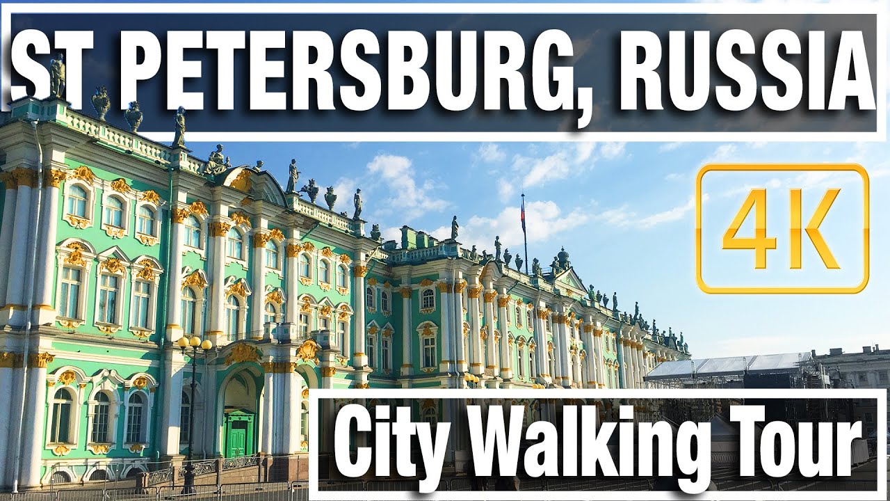 4K City Walks: St Petersburg Tours Russia Morning  - Virtual Walk Walking Treadmill Video