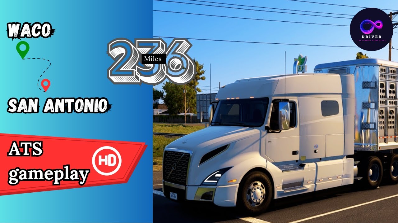 American Truck Simulator | Waco TX → San Antonio TX | Live Cattle Transport 🚚 Smooth ATS Gameplay
