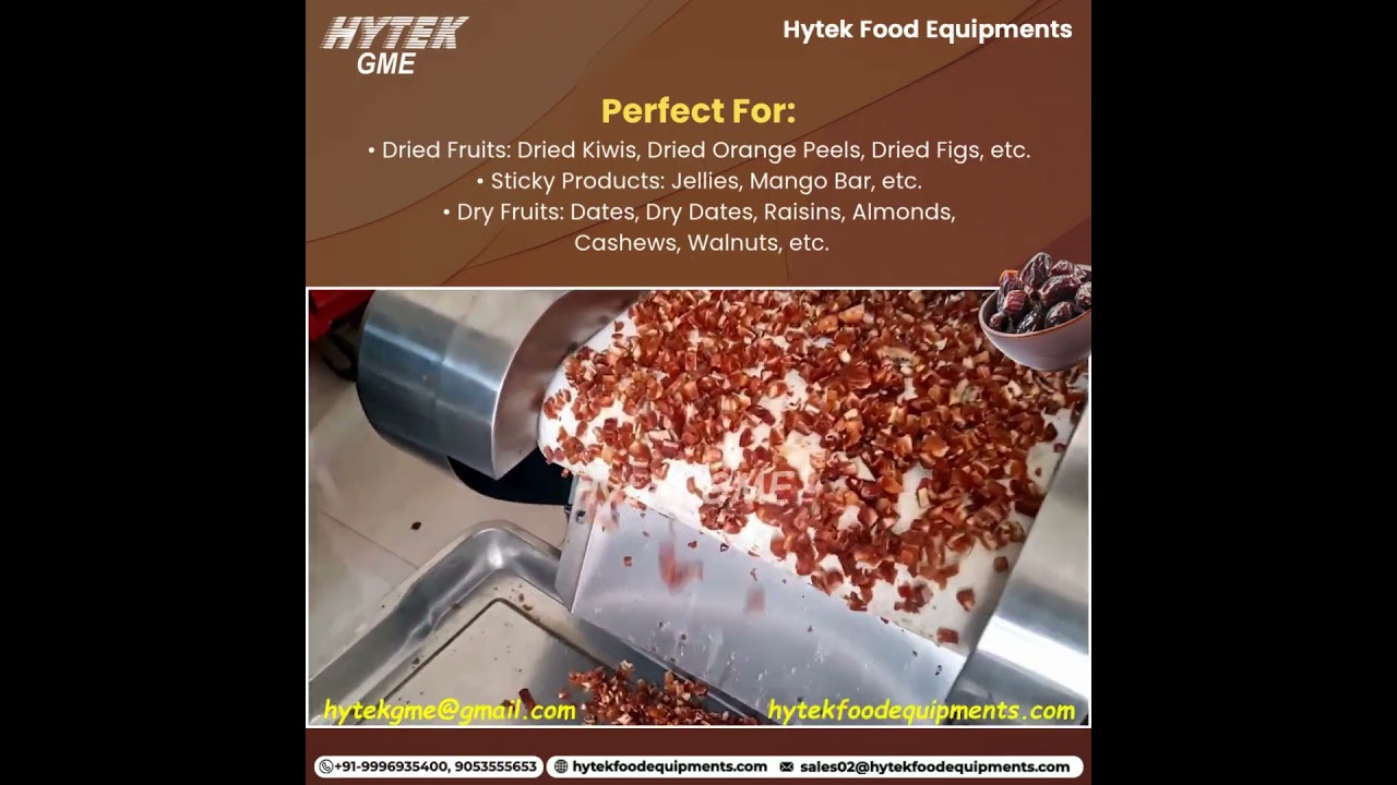 Upgrade Food Production with Hytek's Dates Cutting Machine | Stainless Steel Precision Cutter