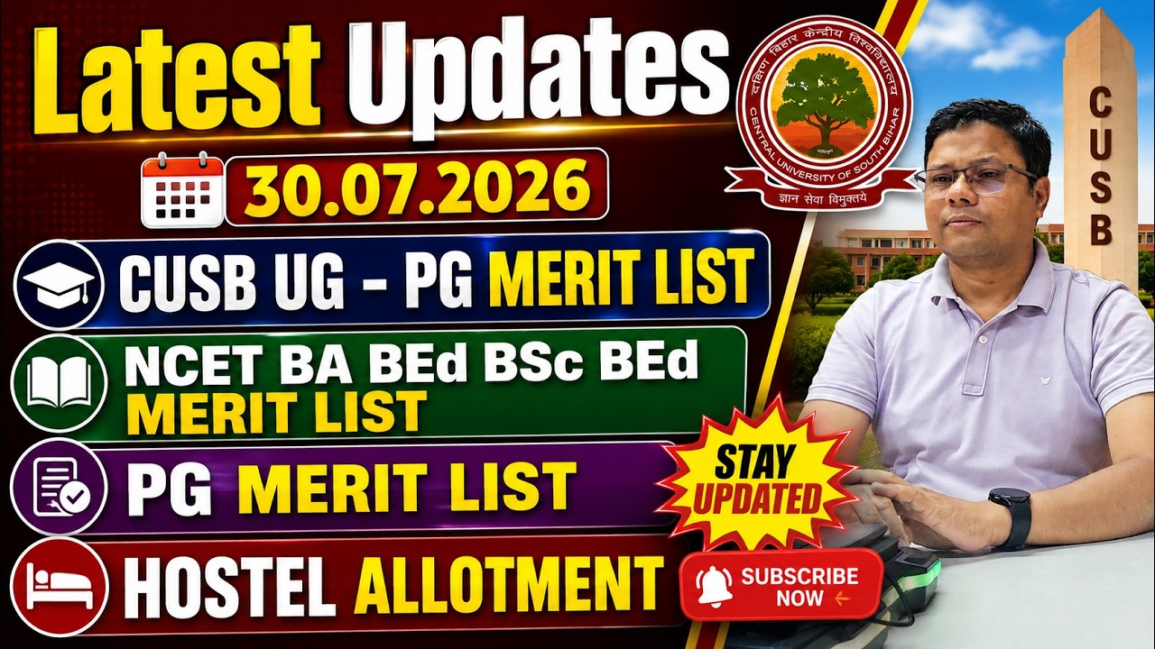 Live Updates 30.07.2026 l CUSB/ CUET-2026 Admission Doubt Clearing Q&A Session with Mudassir Sir