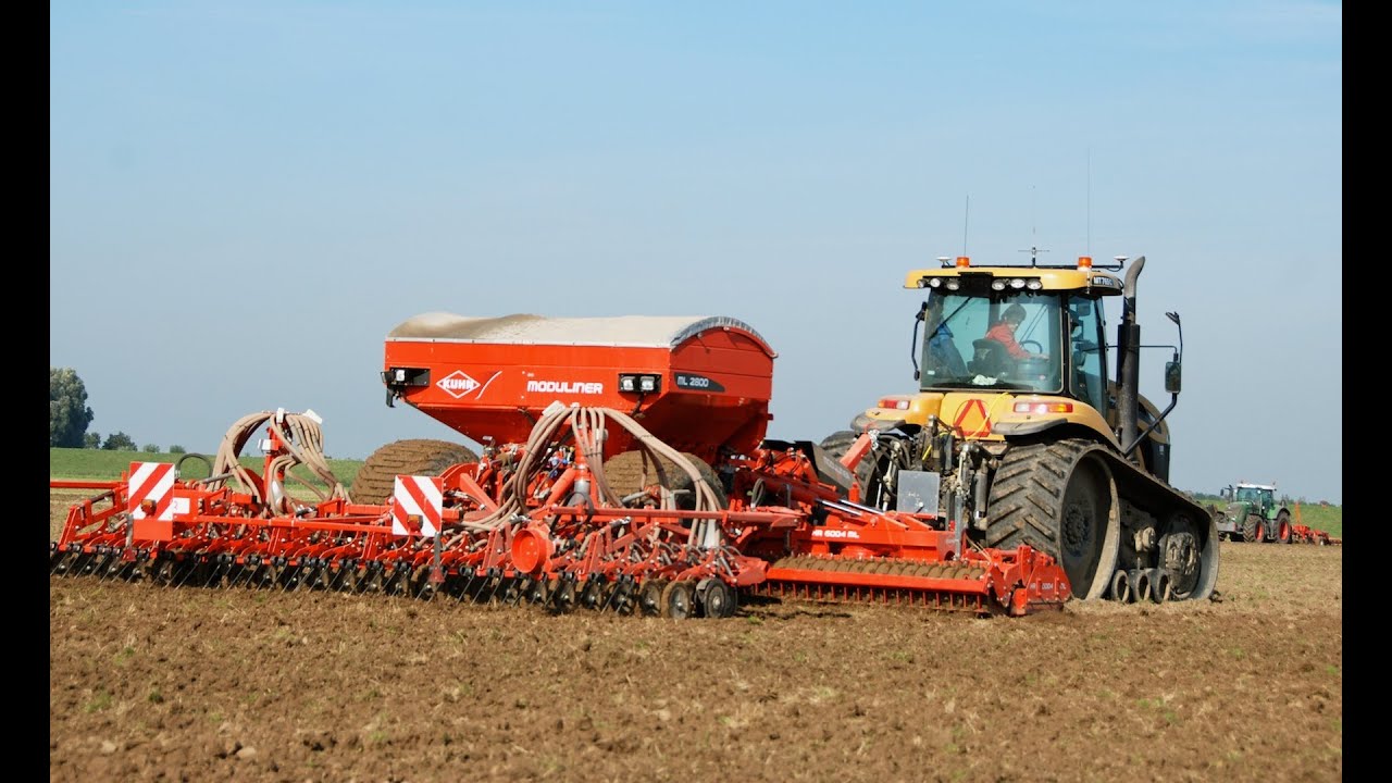 Drilling winter wheat Challenger MT 765C + Kuhn Moduliner HR 6004 ML  Aussaat Zaaien