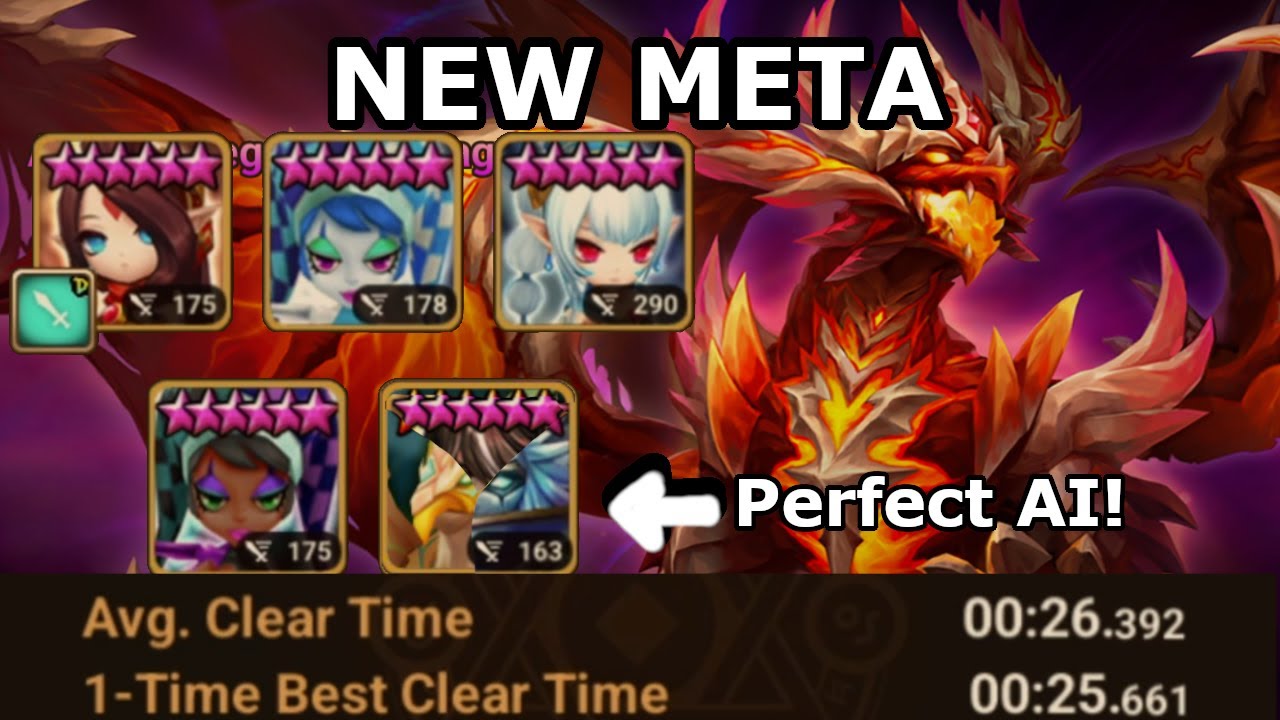 Summoners War Dragons Abyss Hard - Julie Twins 26 в среднем, идеальный ИИ, 100% безопасно!