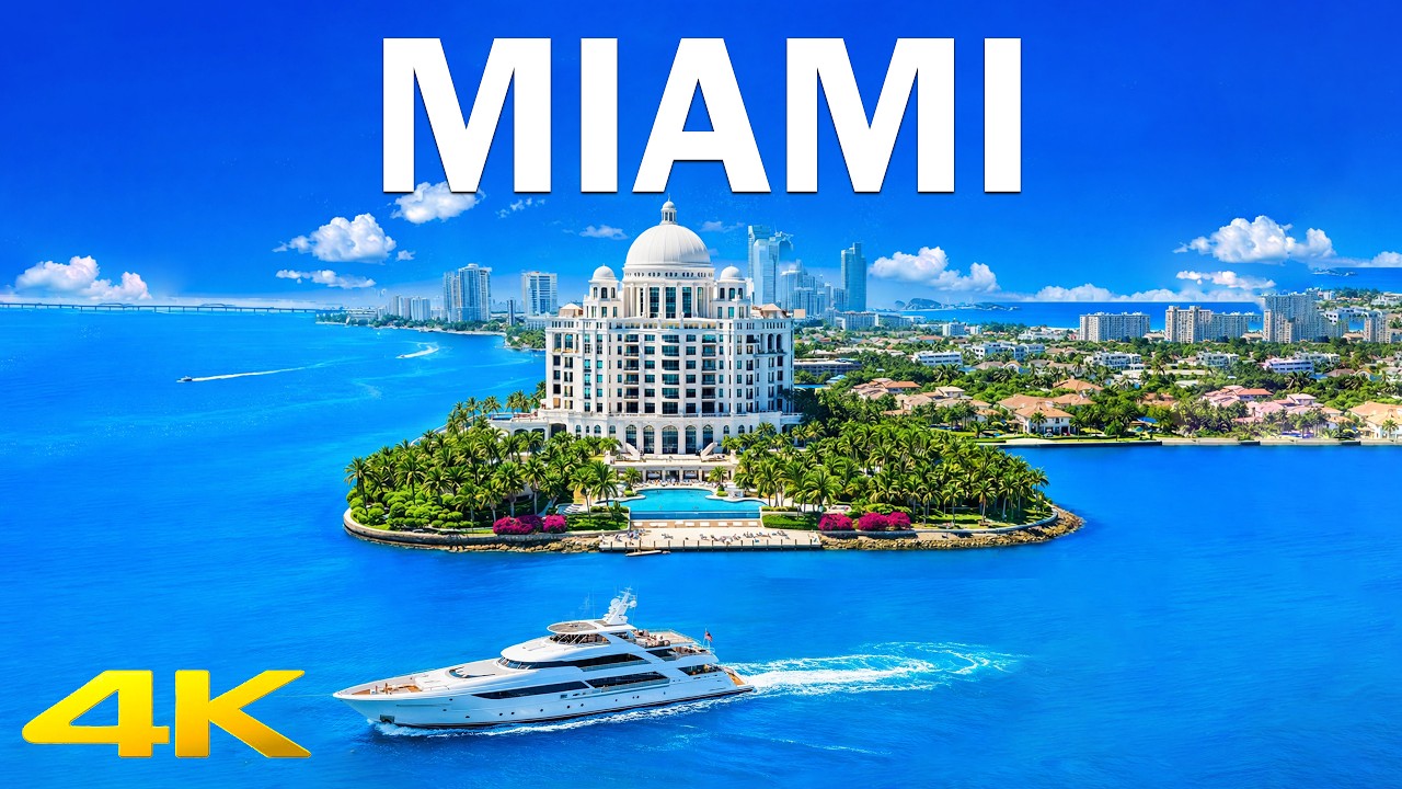 Miami 4K – Luxe Yacht on South Beach Waters, Deep House Chill Music & Ocean Breeze