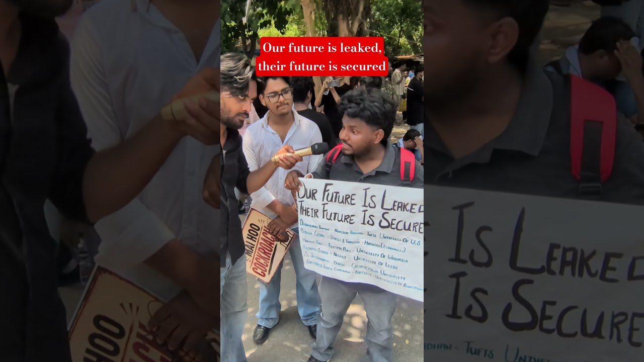 our Future is leaked, their future is secured #cjp #cjpparty #protest #bjp #jantarmantar