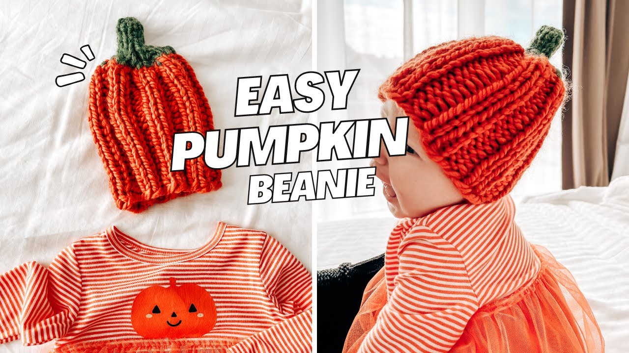 Let's knit a PUMPKIN hat for babies and toddlers - Tutorial | CJ Design Blog