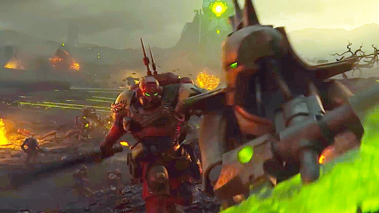 Warhammer 40K Blood Ravens Vs Necrons Army Battle Scene Cinematic 4K