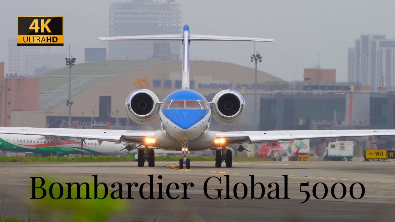 Bombardier Global 5000 Stunning Takeoff | Taipei Songshan Airport