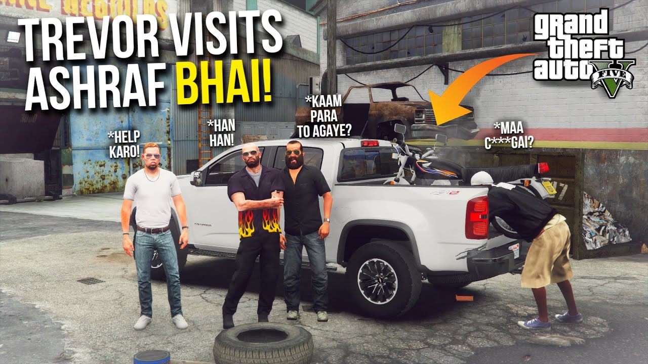 TREVOR VISITS ASHRAF BHAI'S WORKSHOP! | HONDA CG 125 DAMAGED | GTA 5 MODS GAMEPLAY PAKISTAN