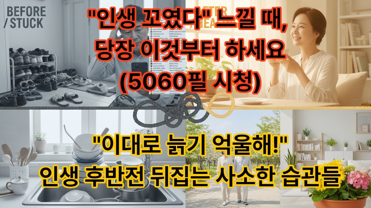 5060, 인생이 답답하고 꼬였다고 느껴질 때 당장 해야 할 20가지 행동 이 영상이 당신을 살립니다