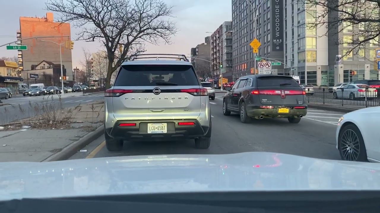 Driving Through Local Streets of Queens, New York