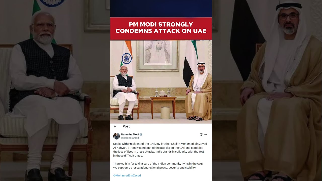 PM Modi Speaks To UAE President Amid Iranian Strikes, Strongly Condemns Attack On UAE #shorts