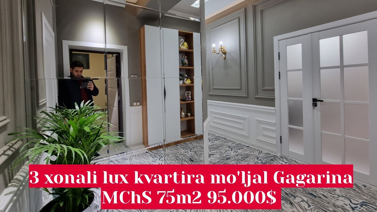 3 xonali lux kvartira mo'ljal Gagarina MChS 75m2 95.000$ Yangi uylar Samarqandagi uylar