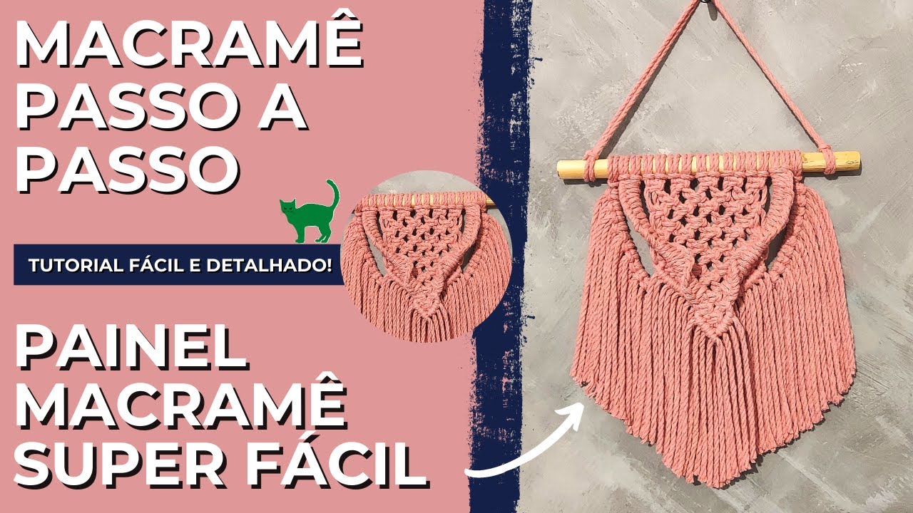 Como fazer painel de macramê de forma simples - Tutorial passo a passo para iniciantes Wall Hanging