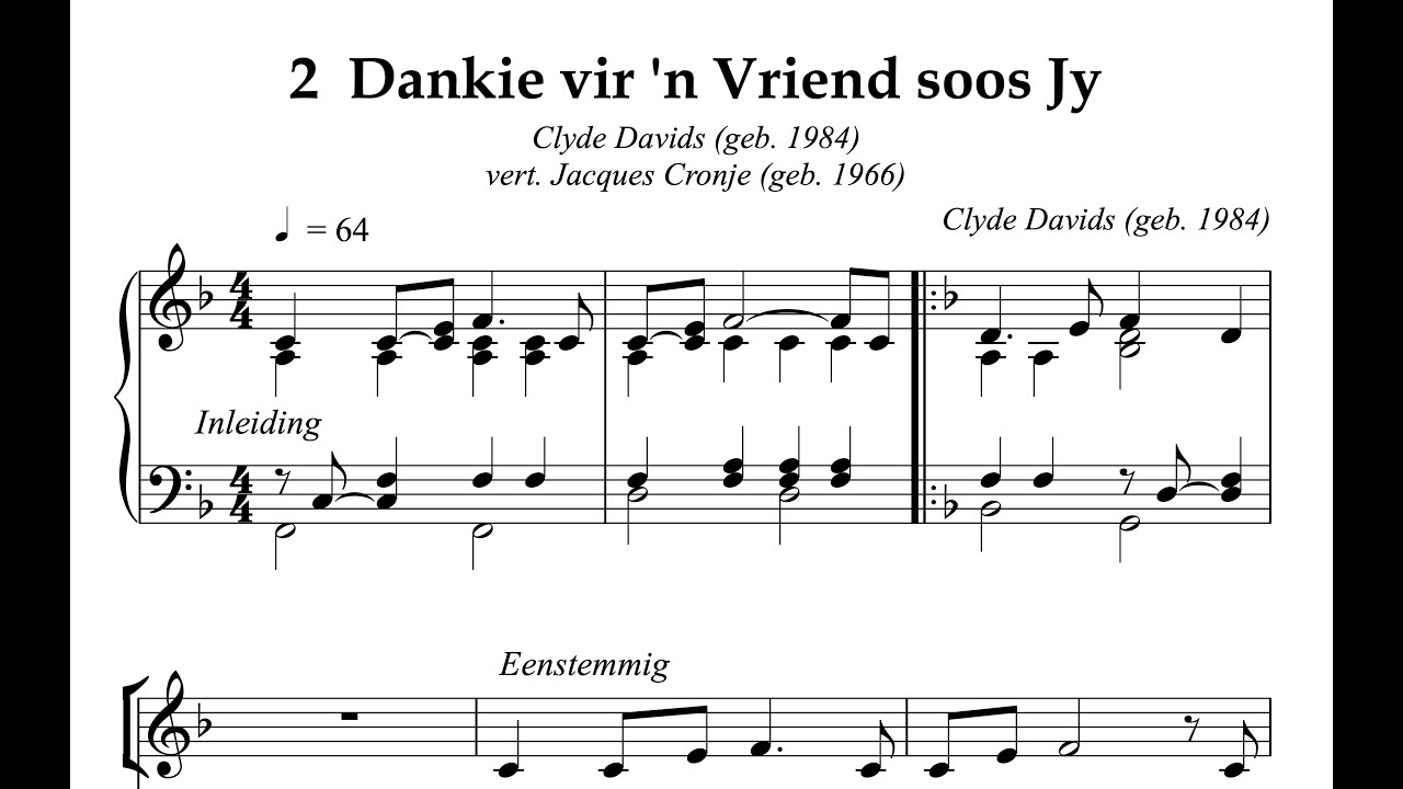 Afrikaans Hymnal 002 Dankie vir 'n Vriend soos Jy