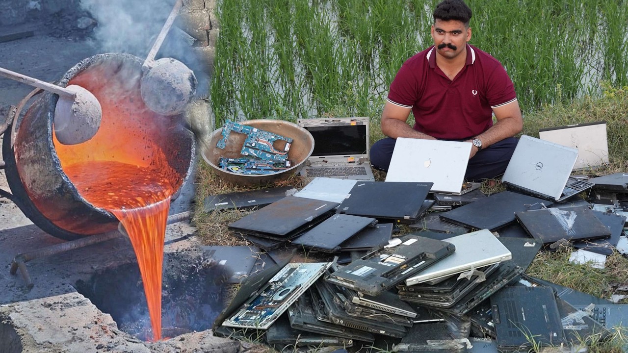 AMAZING PROCESS! How 24K Pure Gold Extraction from Wasted Laptop's💻 | Gold Recover from waste Laptop