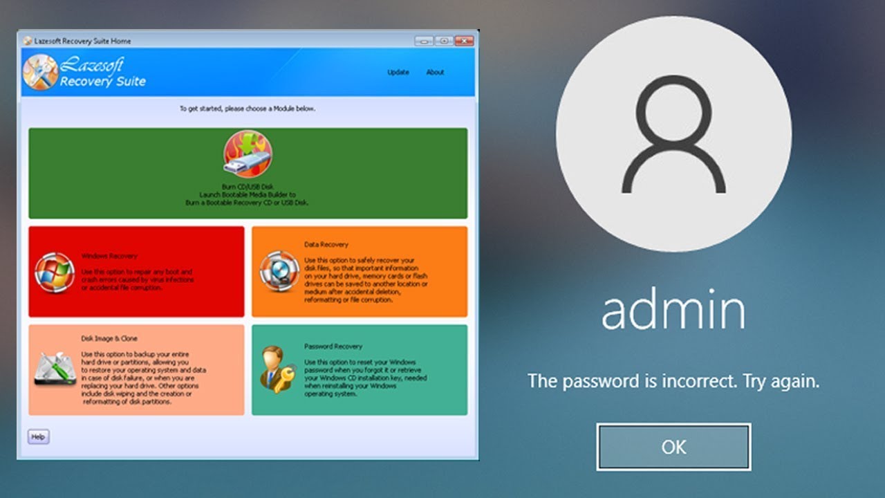 Reset Windows Password by Freeware Lazesoft Recovery | How to go through any Windows password free.!