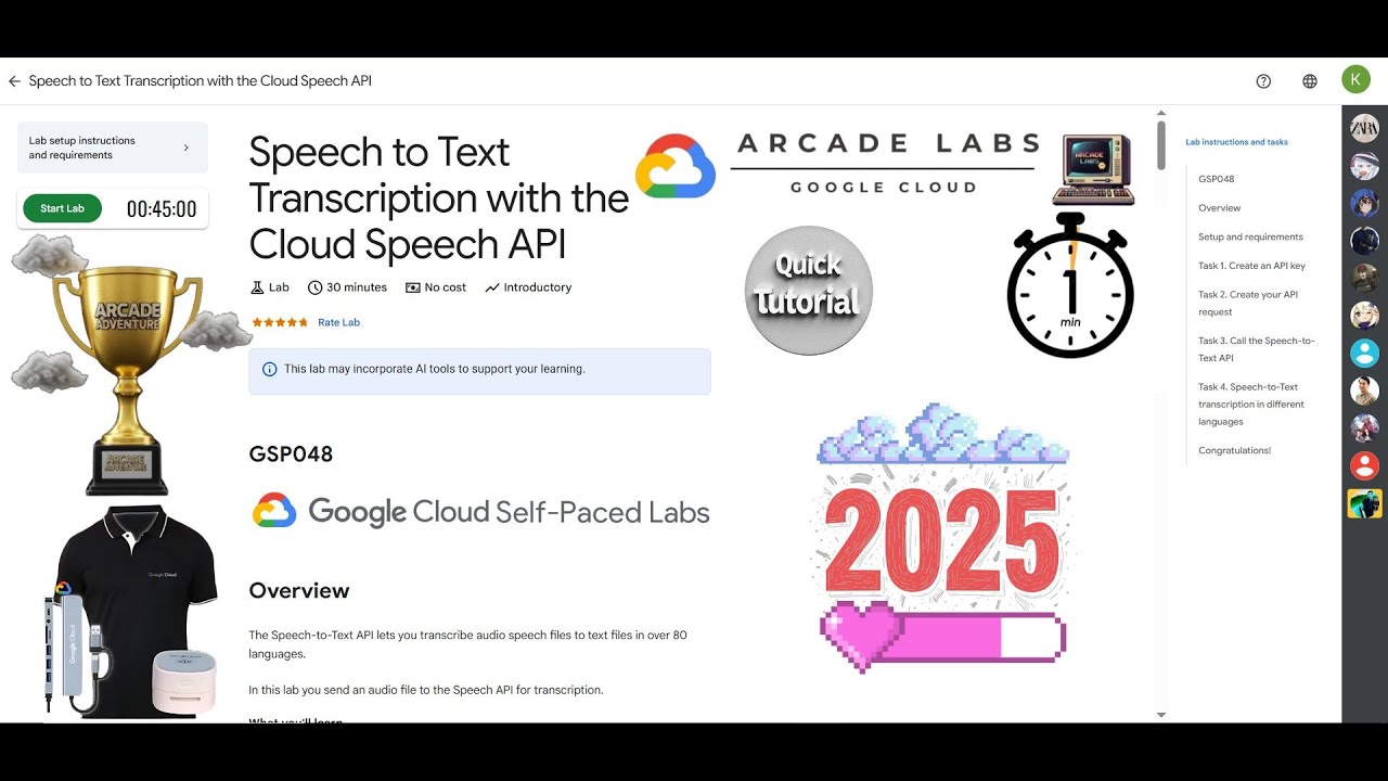 [NEW2025]Speech to Text Transcription with the Cloud Speech API | #GSP048 | #qwiklabs | Lab Solution