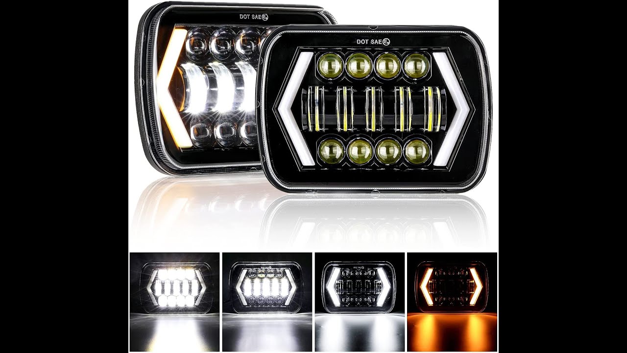 Auxbeam 7x6'' LED Projector light Hi-Lo Beam Halo DRL For Jeep Cherokee XJ
