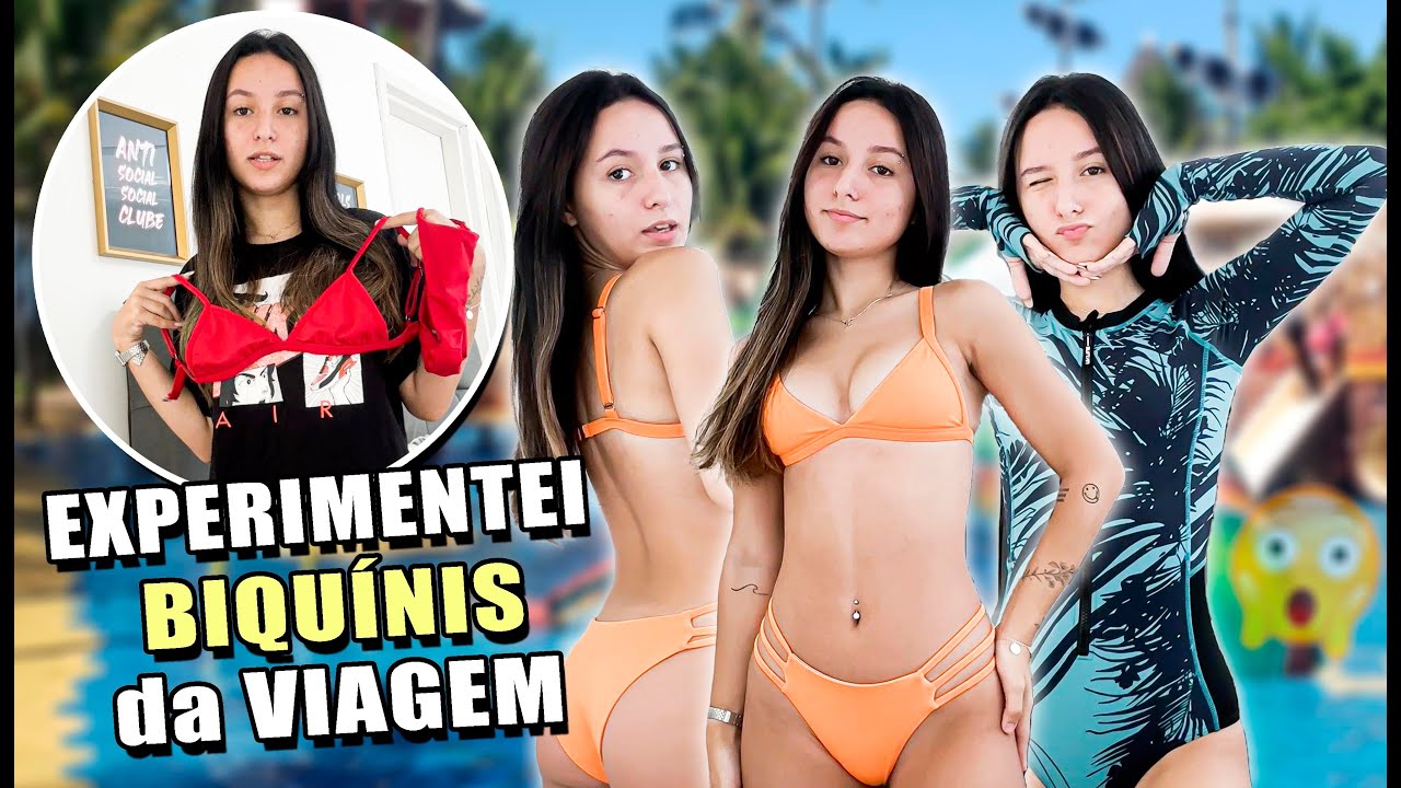 EXPERIMENTANDO OS BIQUÍNIS DA VIAGEM!
