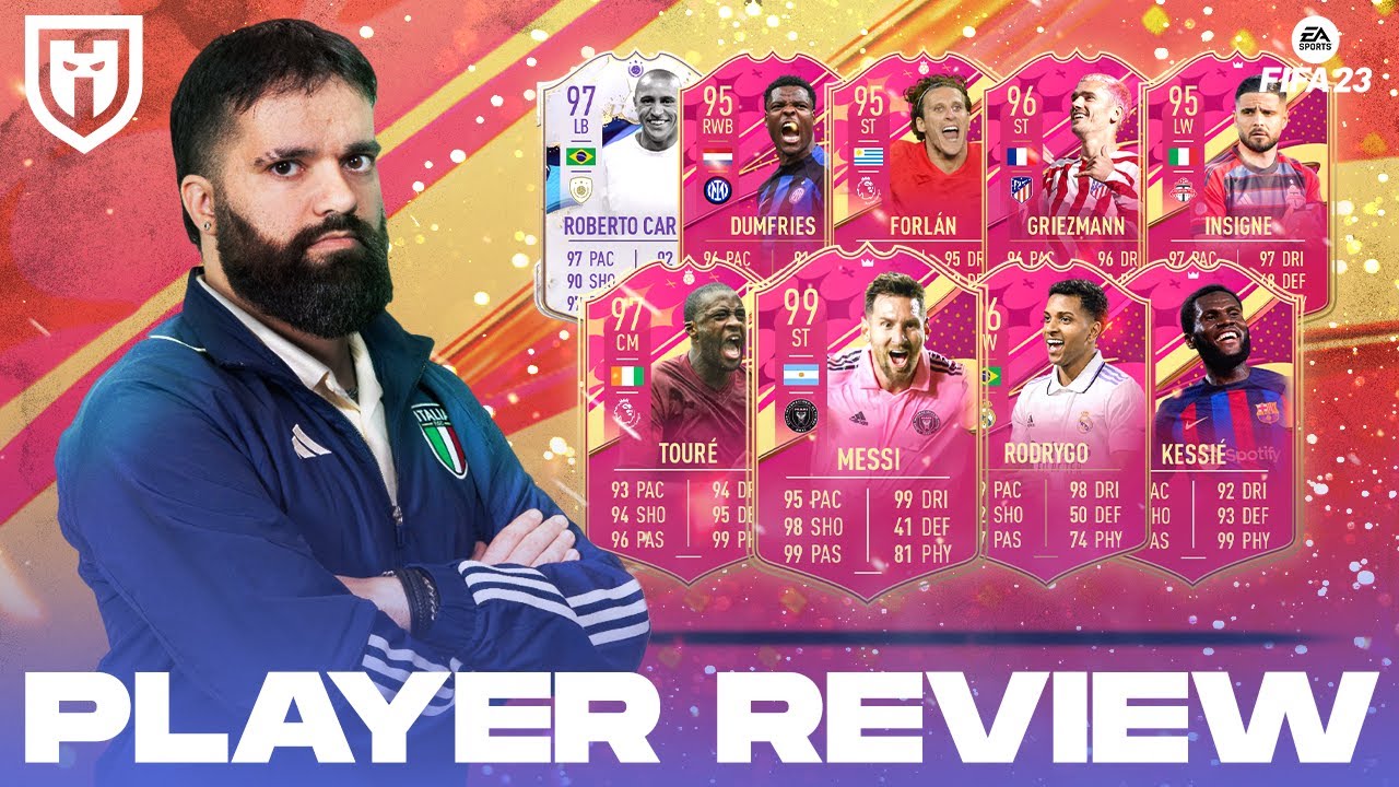 MESSI 99 YAYA 97 DUMFRIES 95 KESSIE 96 INSIGNE 95 RODRYGO 96 FUTTIES CARLOS 97 E ALTRI ||| FIFA 23