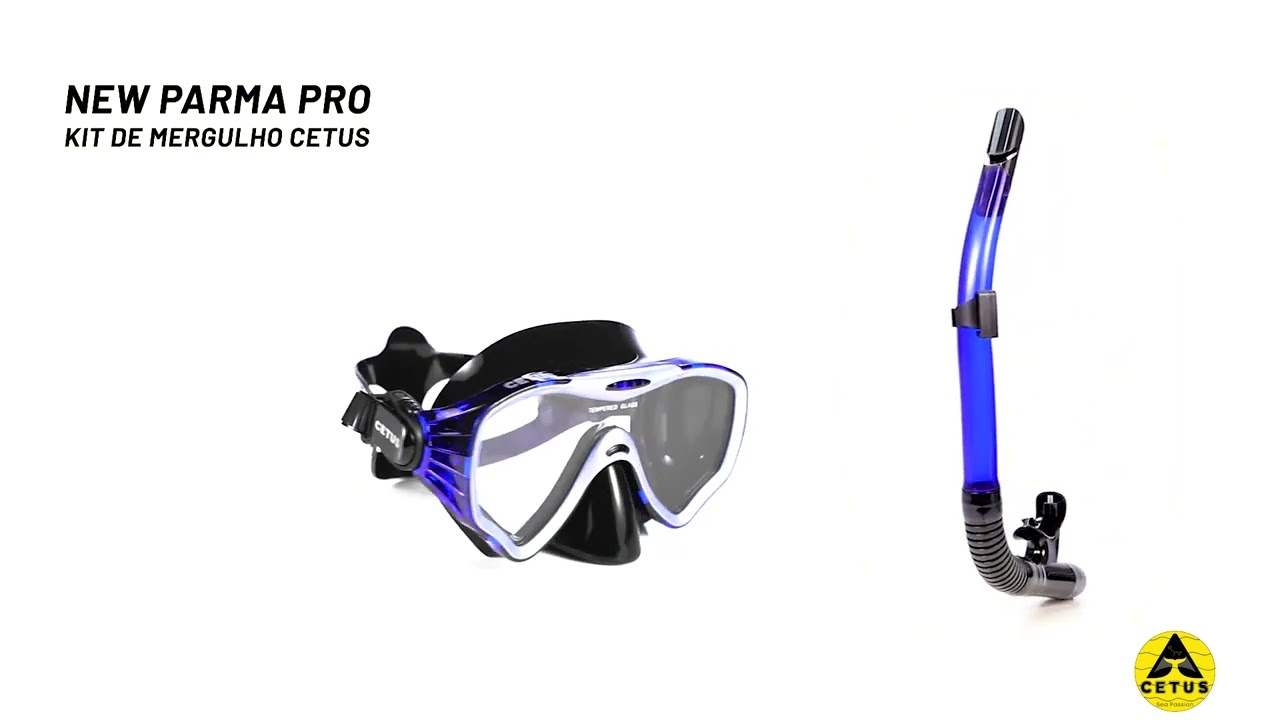 Kit de Mergulho Cetus New Parma Pro: M&aacute;scara e Snorkel Confort&aacute;veis e Seguros