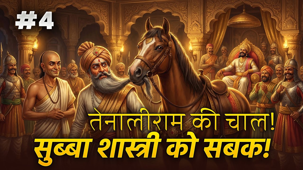 सुब्बा शास्त्री को सबक मिला 😂 दाढ़ी फँसी घोड़े में | तेनालीराम की मजेदार कहानी | Tenali Raman Story