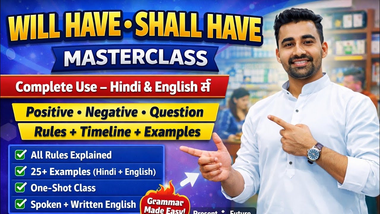 Day-9, Will Have vs Shall Have | Grammar Rules with Examples | use of shall have & will have  hindi