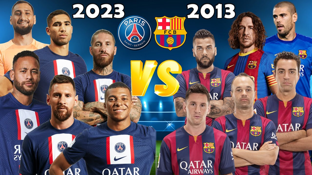 PSG 2023 🆚 Barcelona 2013 😮🔥 (Mbappe, Messi, Neymar, İniesta, Fabregasi Xavi) 🔥