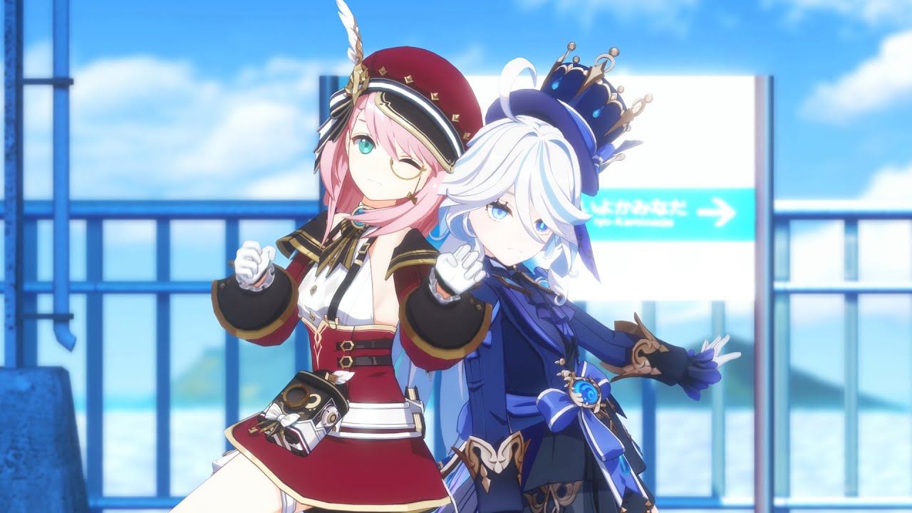 【4K / Genshin Impact MMD】 シャルロット・フリーナ / Dive to Blue