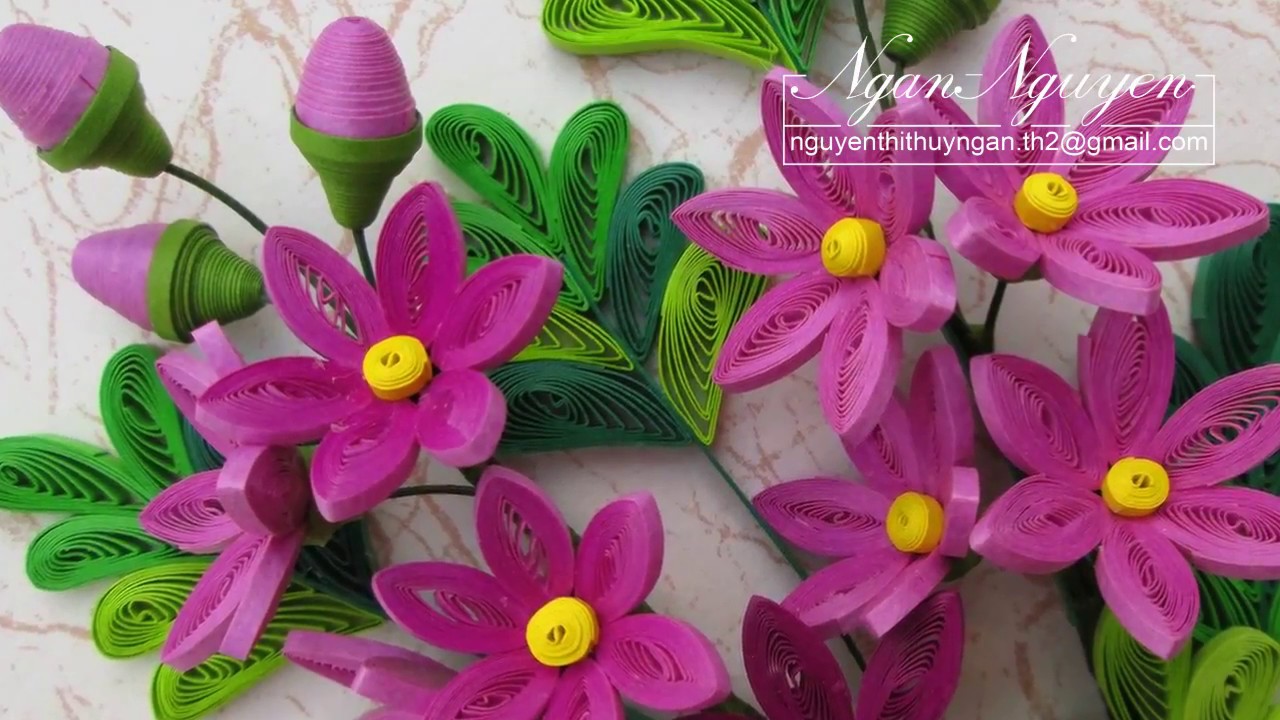 Tutorial Quilling Flowers 3D And Connect Them Together. (STEP-BY-STEP)