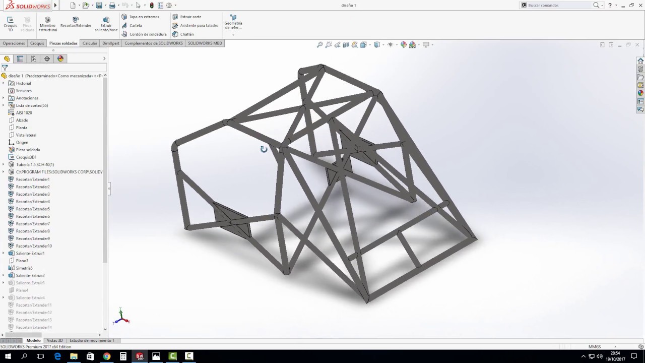 ✅ CROQUIS 3D en ESTRUCTURAS Metálicas en SOLIDWORKS, ROLL BAR