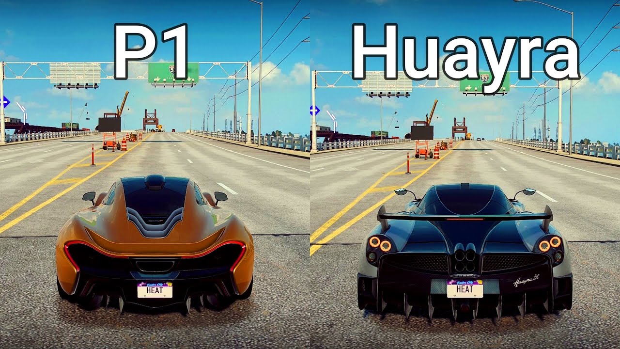NFS Heat: McLaren P1 vs Pagani Huayra BC - Drag Race