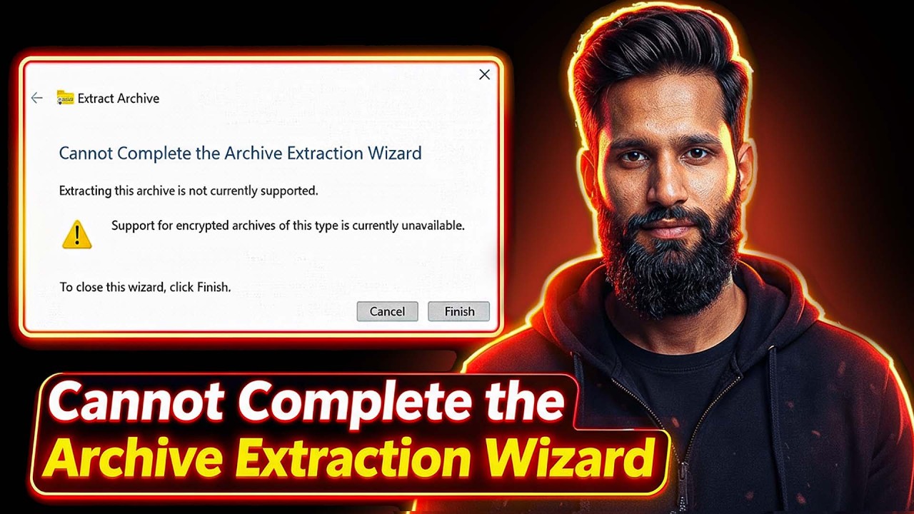 Cannot Complete the Archive Extraction Wizard | Extracting this archive is not currently supported