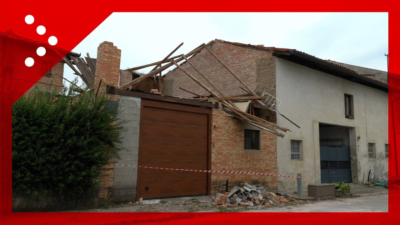 Danni del maltempo a Latisana (UD): alberi caduti e tetti divelti