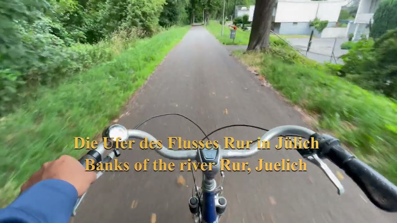 Cycling on the Rur River Bank in Jülich: Erkundung in [HDR 4K] - Idyllic Fahrt entlang des Flusses