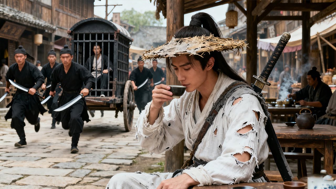 路邊喝茶的小夥竟是隱藏功夫高手，硬闖刑場救出即將被斬首的大哥！#武侠 #功夫 #kungfu #kungfumaster
