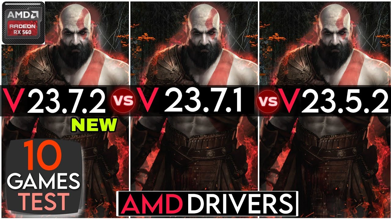 AMD Driver (23.7.2 vs 23.7.1 vs 23.5.2) | Amd 23.7.2 New Driver Update | 10 Games Test | RX 560