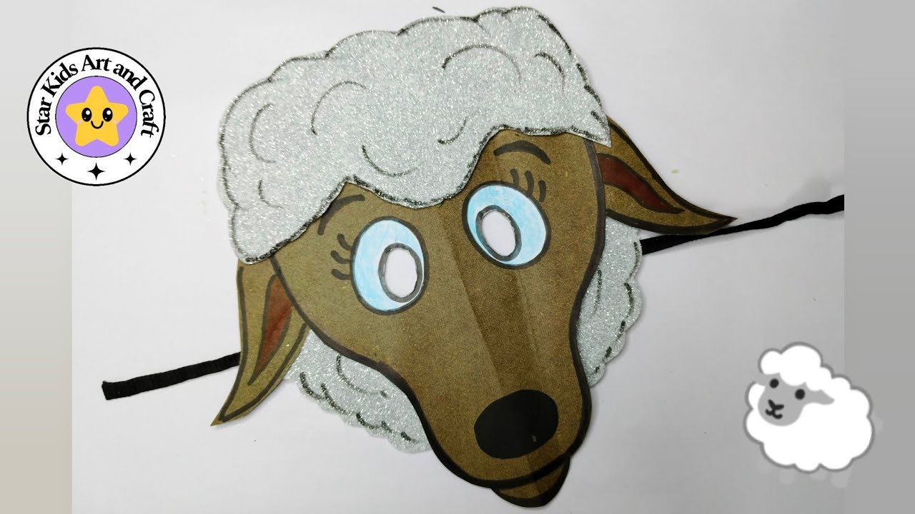 How To Make Sheep Face Mask🐑/Easy/Tutorial/Animal Face/@starkidsartcraft8261