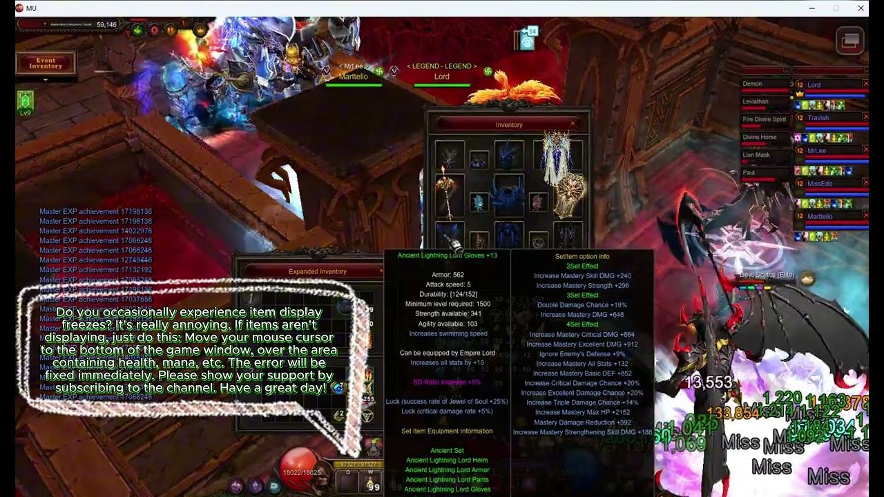 How to fix display info items BUG MU Online Webzen