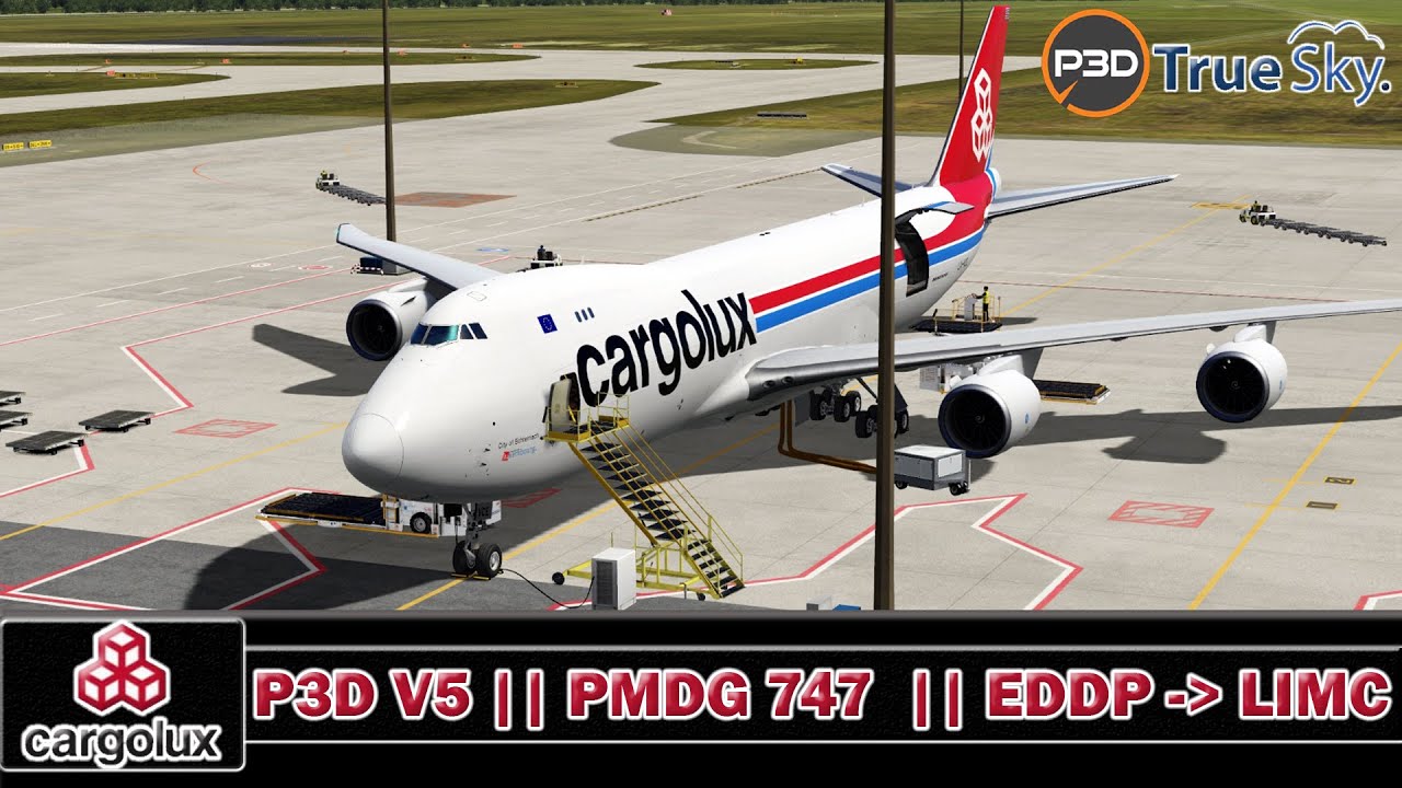 Prepar3D v5 |  Rainy approach into Milan | Cargolux PMDG 747-8F | Leipzig - Milan | P3D v5