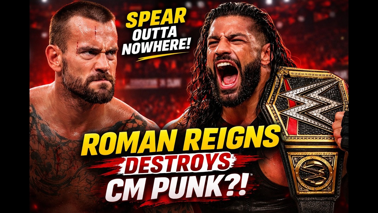 Roman reigns defeated CM punk #wrestlemania