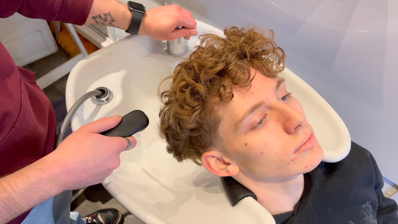💈ASMR BARBER - TAPER FADE with CURLY TOP | ODDLY SATISFYING