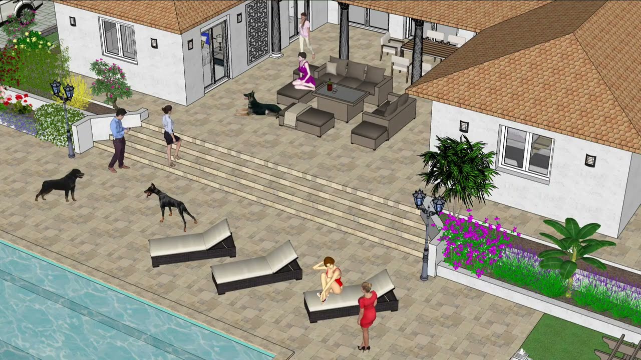 SFC Plans 3D Maison avec Piscine