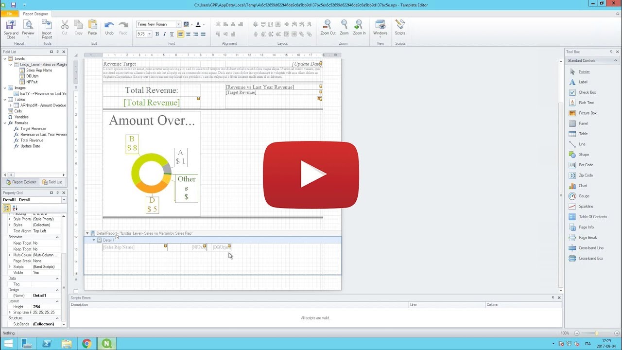 Создание собственной таблицы PixelPerfect — Qlik NPrinting