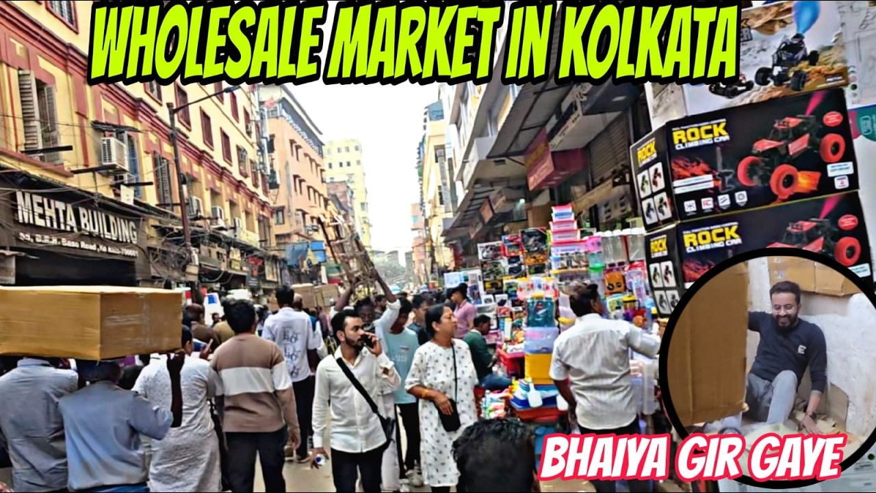 wholesale Market in kolkata Part 2.... Bhaiya Market Main Gir Gaye