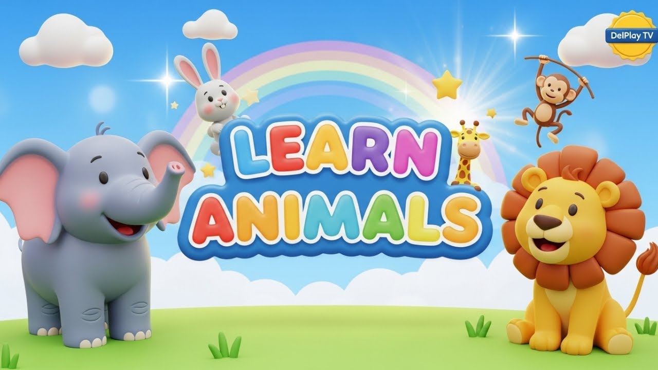 🎉 Amazing Animals for kids! 🐶🐱🐮 | Learn & Spell 📝 | Educational Fun for Kids | DelPlay TV 🌟