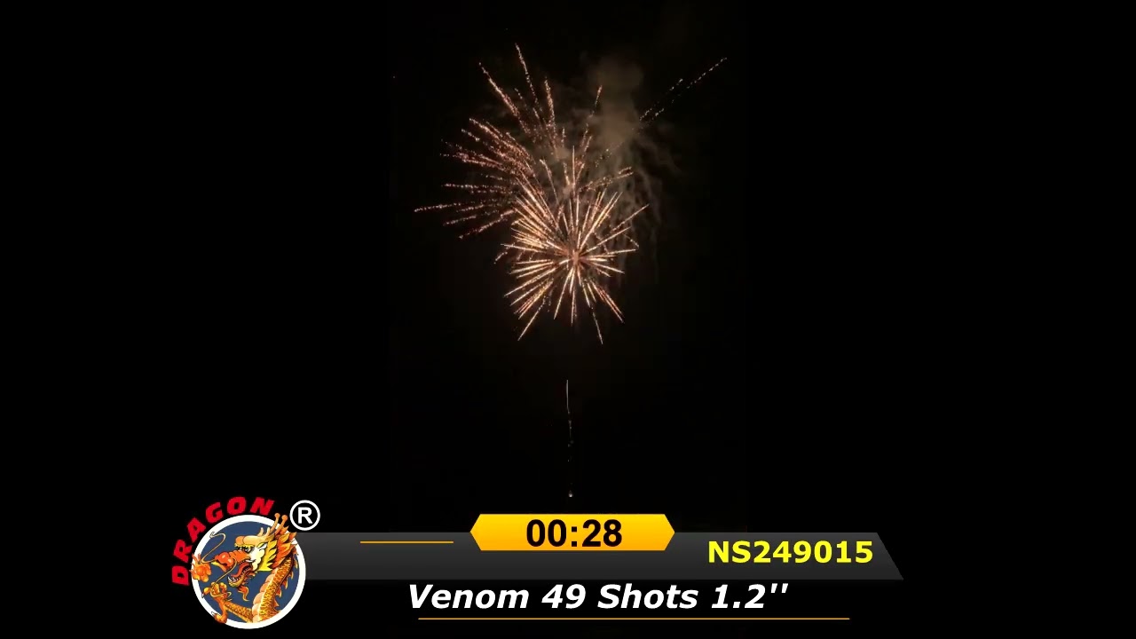 Dragon Fajerwerki  Wyrzutnia Venom 49 Shots 1.2'' NS249015 Fajerwerki Fireworks 2025